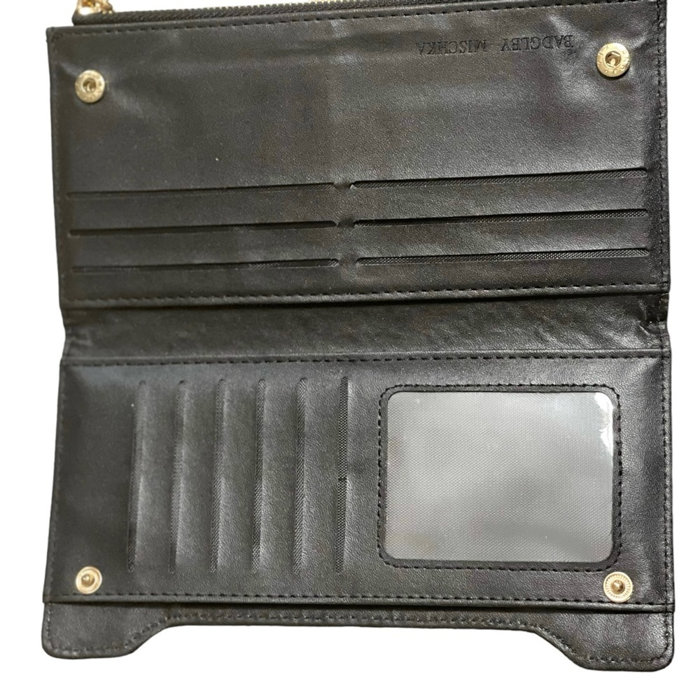 Badgley Mischka black leather wallet holder - Picture 3 of 5